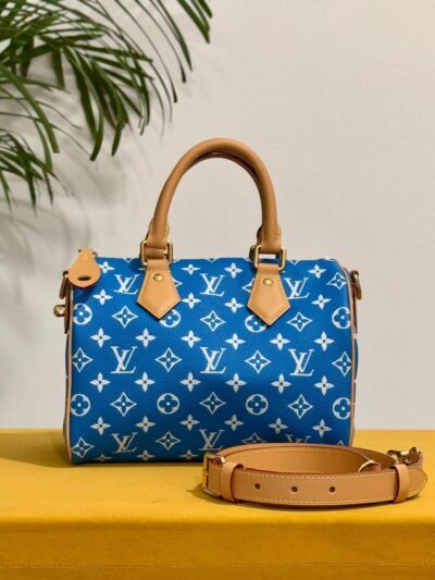 Louis Vuitton Speedy P9 Bandouliere 25 Monogram Leather Blue