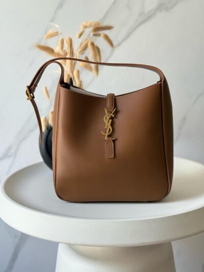 YSL Inspired Leather Shoulder Bag Classic Brown